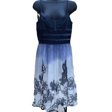 BOSS Hugo BOSS Women Sz 6 Silk Blue Floral Sweath… - image 1