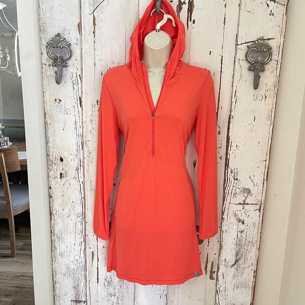 L.L. Bean Size Small Womans' Coral Orange Hooded … - image 2