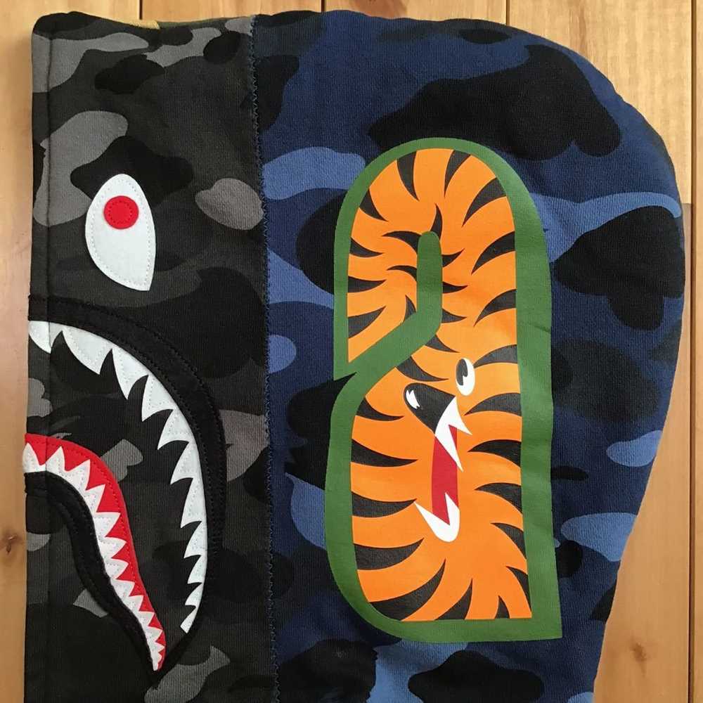 Bape BAPE crazy mix camo shark full zip hoodie a … - image 5