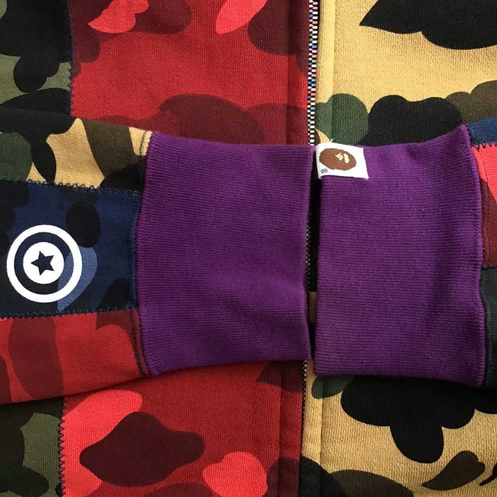 Bape BAPE crazy mix camo shark full zip hoodie a … - image 6