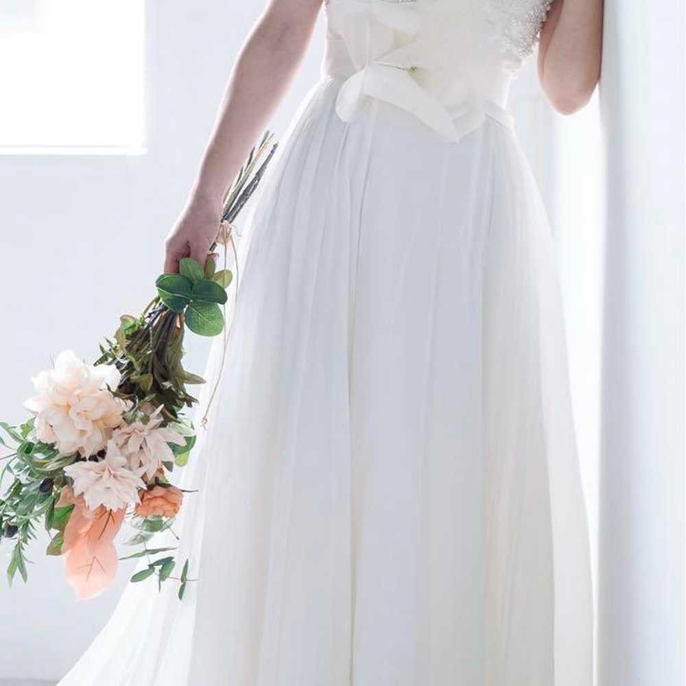 AIEME White Strapless Wedding Dress - image 1