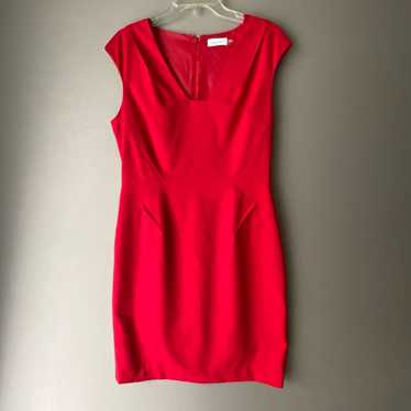 Calvin Klein SZ 10 work career red sheath dress