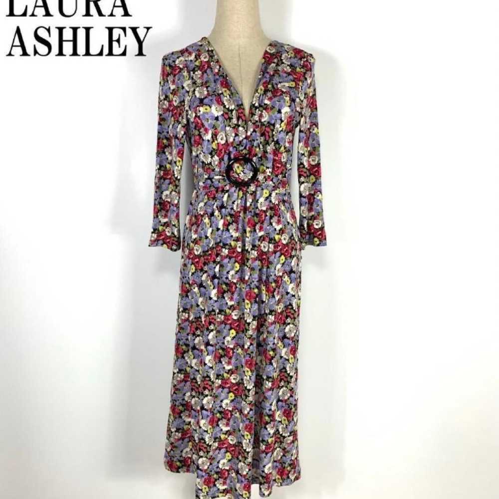 LAURA ASHLEY Stretch Waist Ribbon Floral Pattern … - image 3