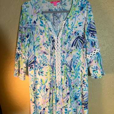 Lilly Pulitzer 3/4 sleeve Floral Dress Sz M