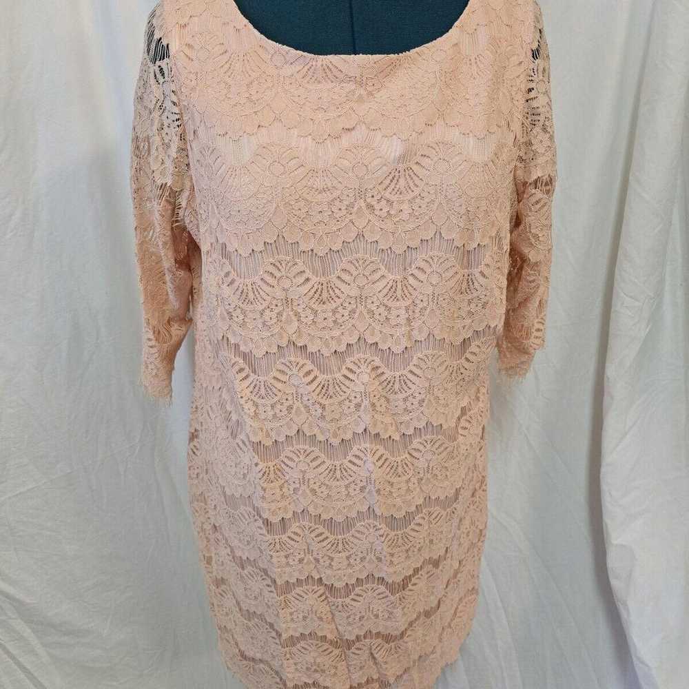 Jessica Howard Lace Sheath Bohemian Romantic Pink… - image 1