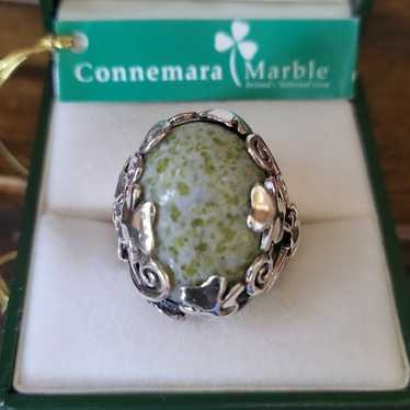 Ireland Shamrock Connemara Marble Ireland Ring