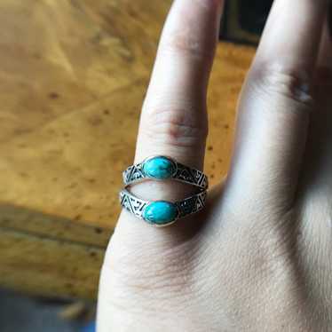 Genuine Blue Turquoise Sterling Silver Rings - image 1