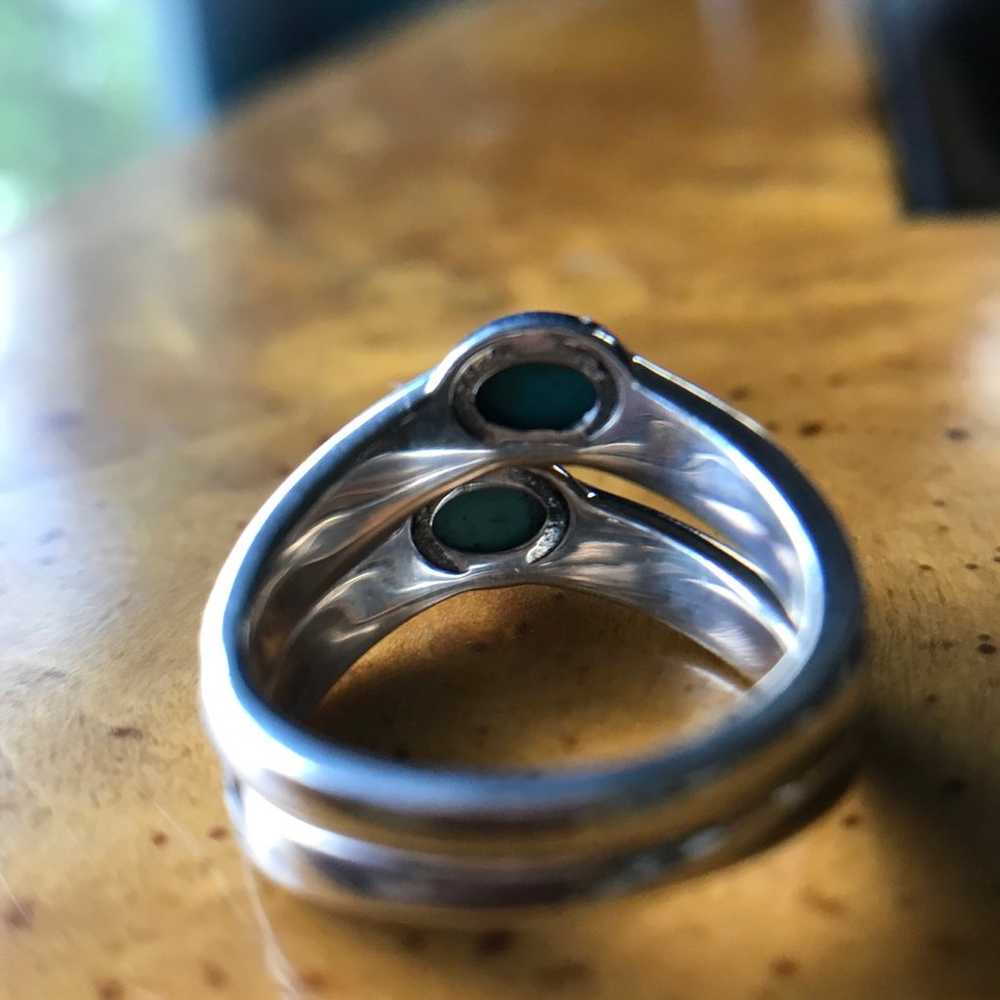 Genuine Blue Turquoise Sterling Silver Rings - image 4