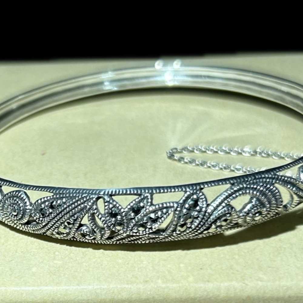 Sterling silver and marcasite Bracelet - image 1