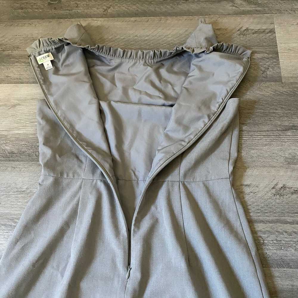 J. Crew Dress Grey Ruffle Size 4 Office Professio… - image 7