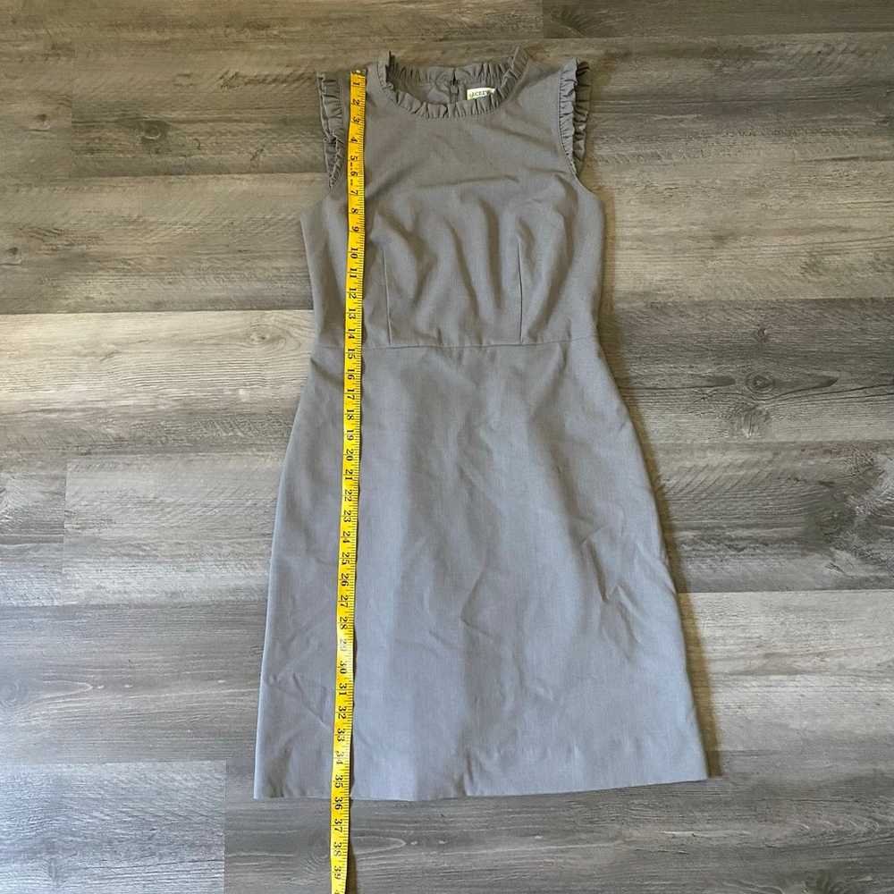 J. Crew Dress Grey Ruffle Size 4 Office Professio… - image 9