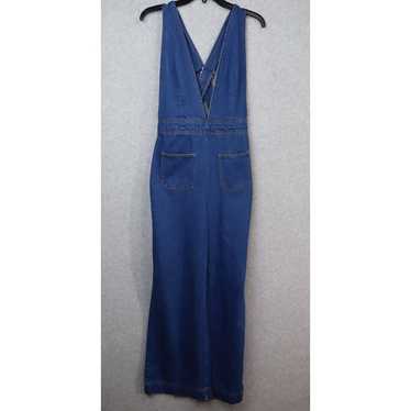 Eleanor plunging fashion denim jumpsuit