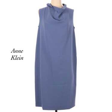 Anne Klein Women's Shift Dress Purple Cowl Neck Sl