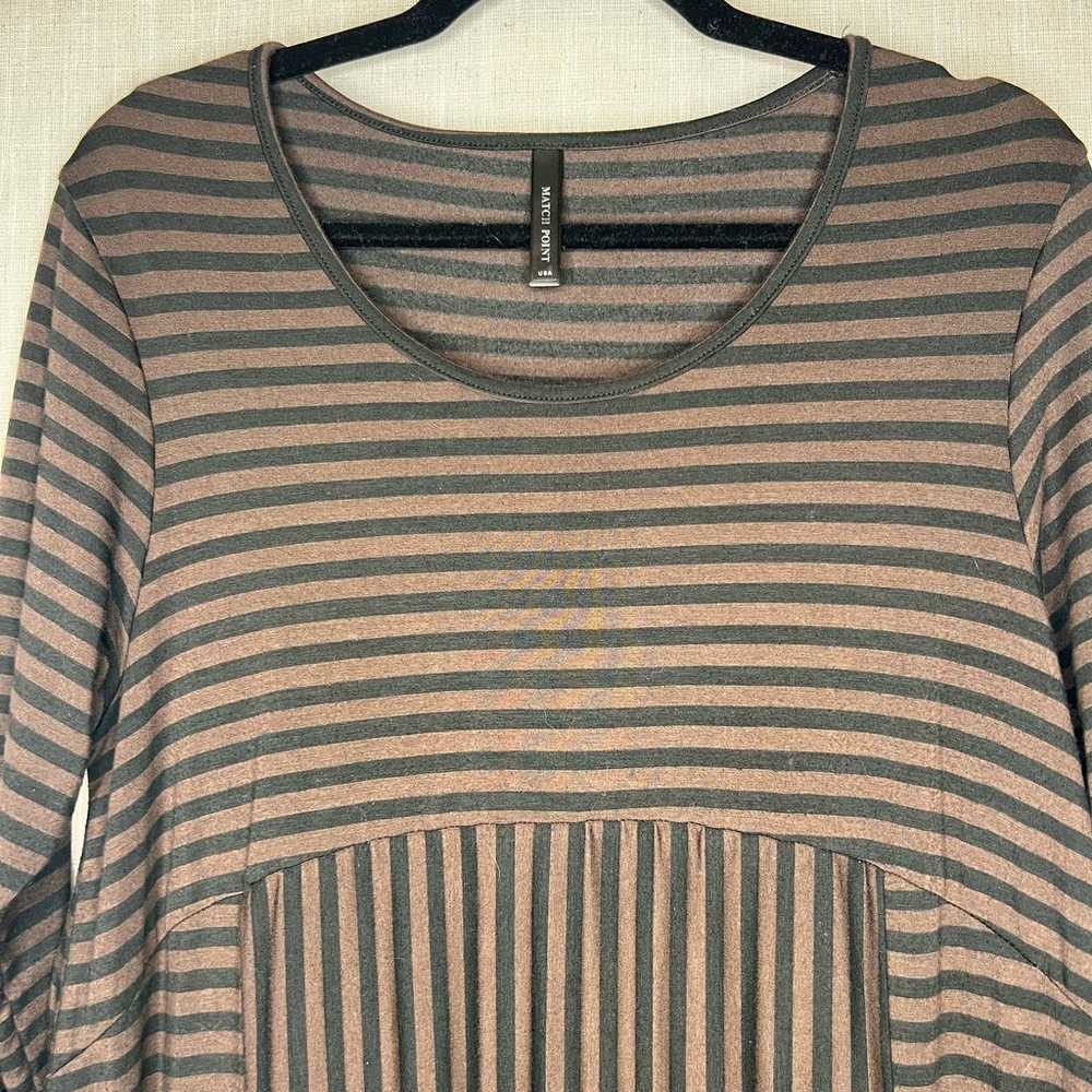 Match Point USA Size Small Brown Black Stripe Bub… - image 3