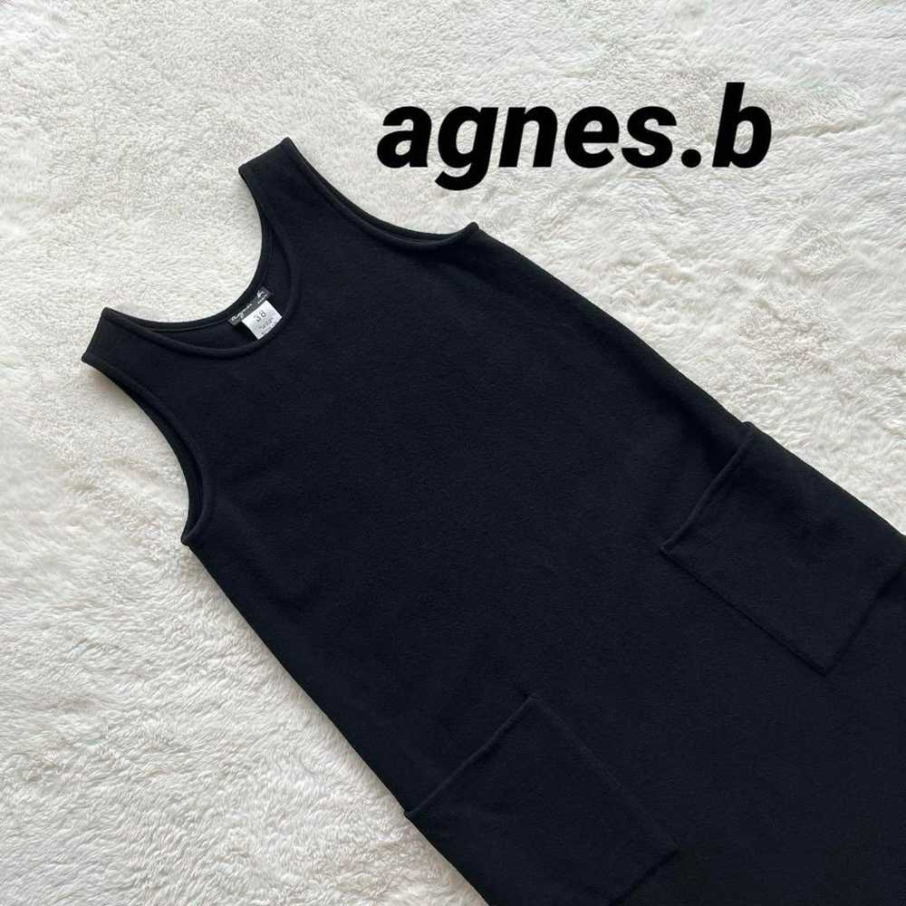 Agnes b. Long Dress Wool Black 38 Sleeveless - image 1