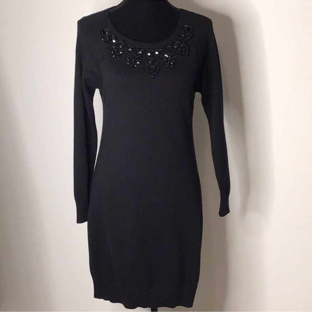 Ann Taylor Beaded Chest Long Sleeve Sweater Dress… - image 2