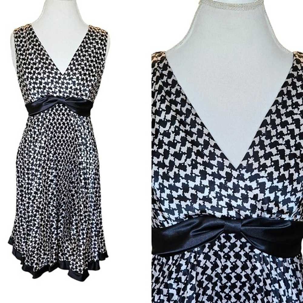 Y2K Size 8 Career Business Dress Houndstooth Empi… - image 12