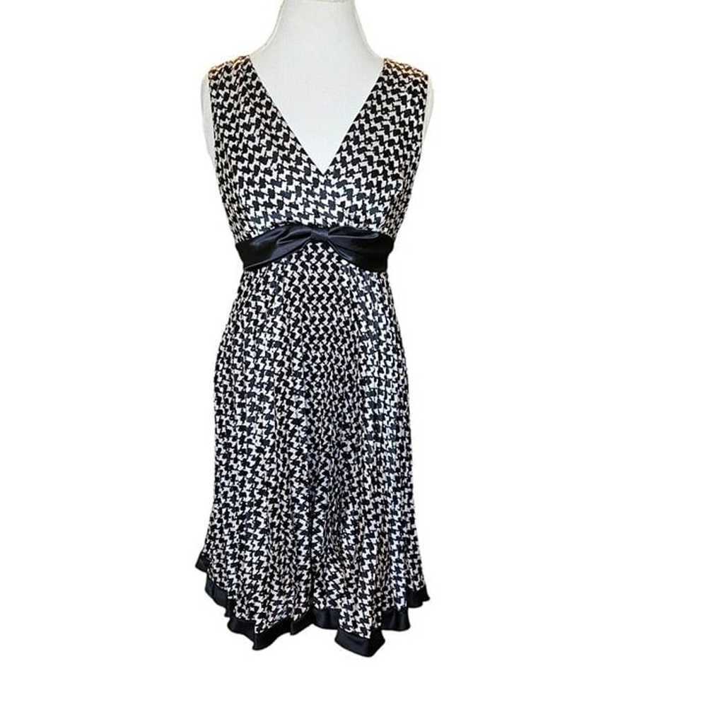 Y2K Size 8 Career Business Dress Houndstooth Empi… - image 2