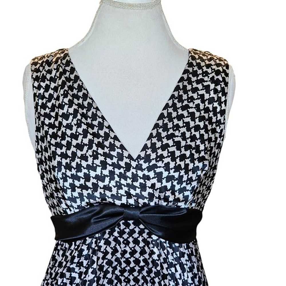 Y2K Size 8 Career Business Dress Houndstooth Empi… - image 3