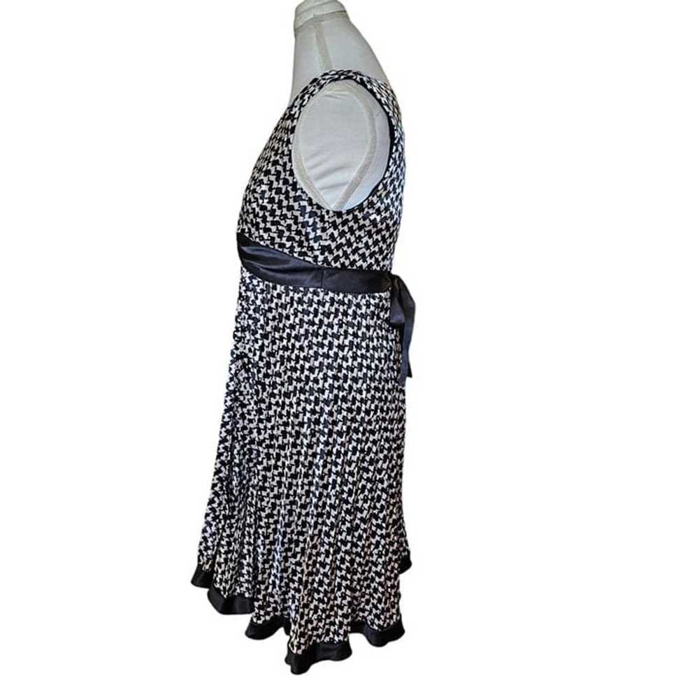 Y2K Size 8 Career Business Dress Houndstooth Empi… - image 5