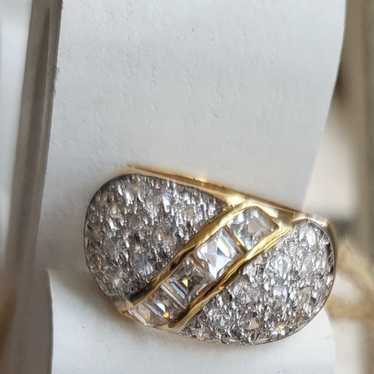 VINTAGE CLUSTER  PAVE COCKTAIL RING 18KT OVER  925 - image 1