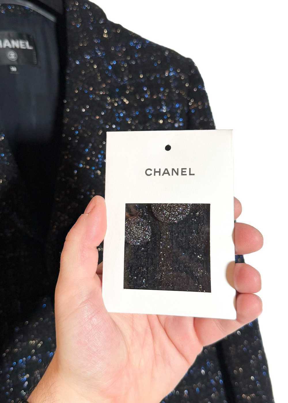 Chanel Chanel FW 2021 Black Fantasy Tweed Blue Me… - image 6