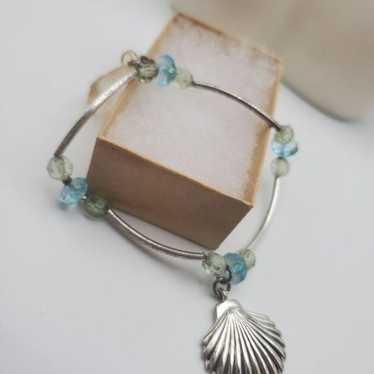 Seashell seagreen beaded bracelet beach boho vacat