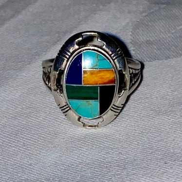 Vintage Carolyn Pollack Sterling Multi Stone Ring - image 1