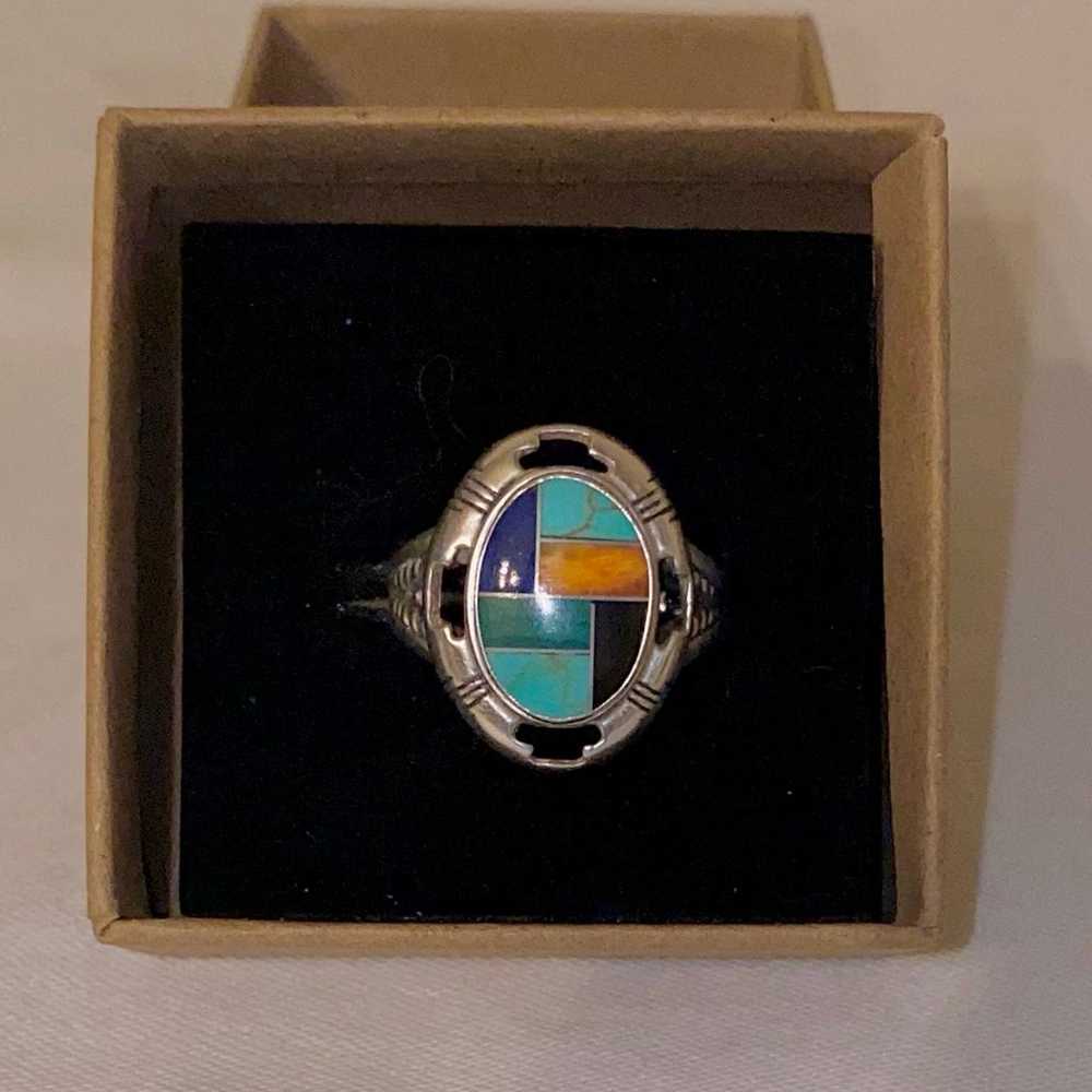 Vintage Carolyn Pollack Sterling Multi Stone Ring - image 4