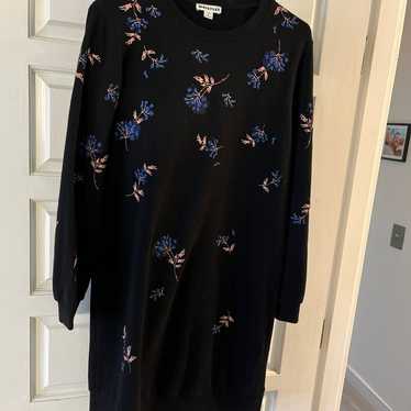 Whistles embroidered black sweatshirt dress size … - image 1