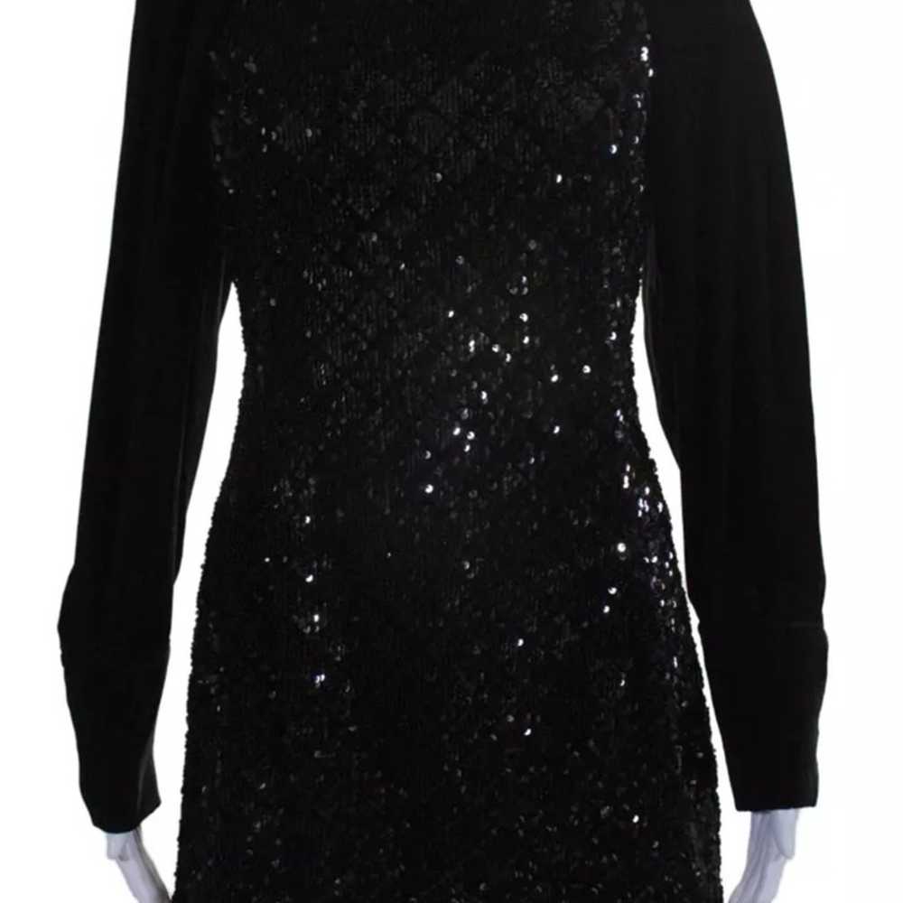 Zara Womens Velvet Trim Long Sleeve Sequin Bodyco… - image 10