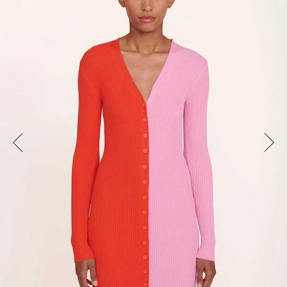 staud color block cardigan dress - red and pink -… - image 5