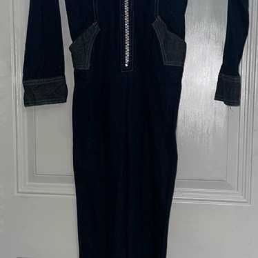 90s denim flare jumpsuit - image 1