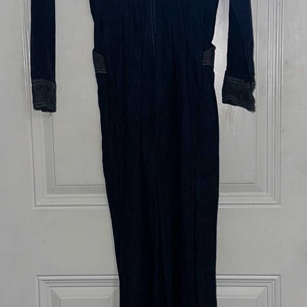 90s denim flare jumpsuit - image 2