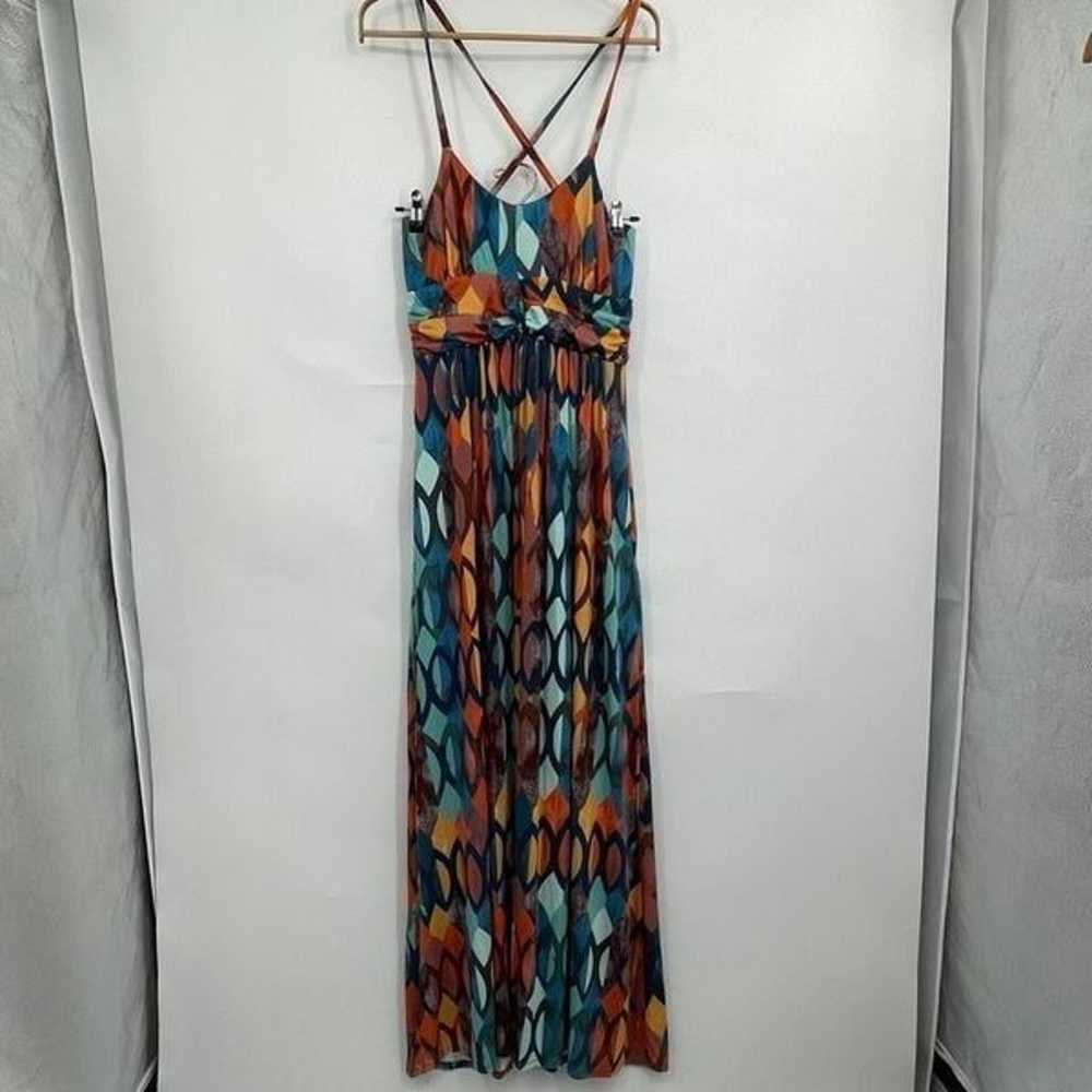 Maeve Multicolor Geometric Noetzie Maxi Dress Siz… - image 1