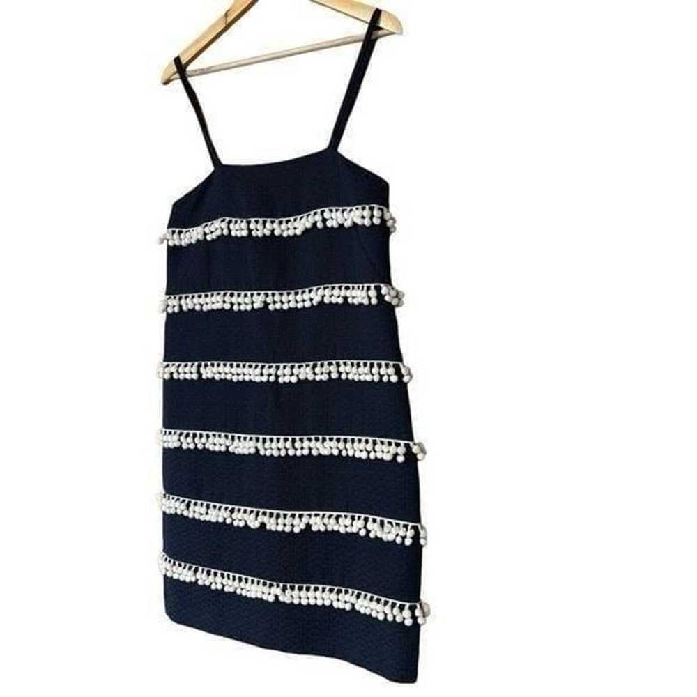 J.crew collection sleeveless dress blue white tas… - image 2