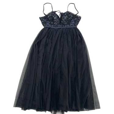 Momoshero Dress Womens Small Black Sequin Beaded E