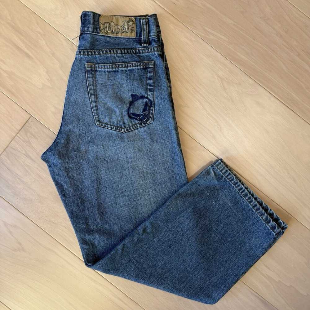 Vintage Vintage Blind Skateboard Jeans 27 Blue Y2… - image 2