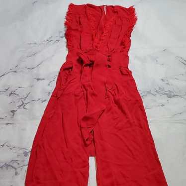 Free People Red Sleeveless Jumpsuit