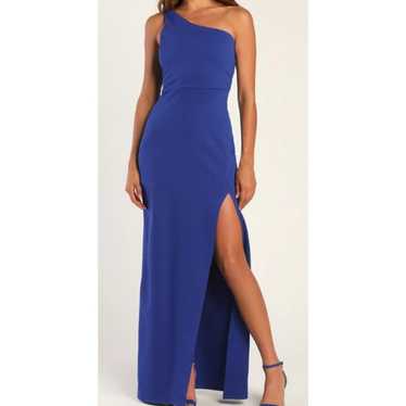 LULU'S M Good Times Only Royal Blue One-Shoulder … - image 1