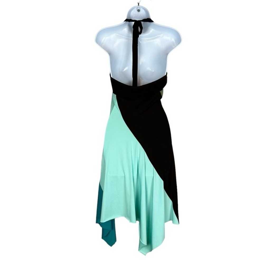 Vintage Y2K XOXO Brown and Teal Halter Dress with… - image 2