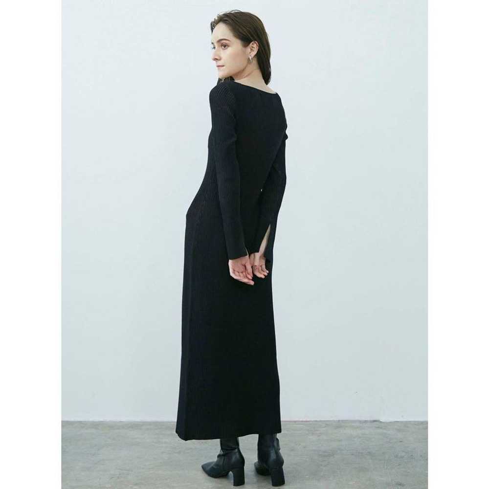 Ragnumoon Asymmetrical Neck Ribbed Knit Dress Bla… - image 4