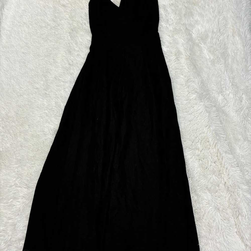 Zara Linen Blend Cross Back Black Dress - image 4