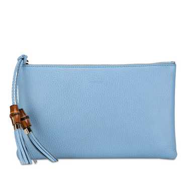 Gucci Bamboo leather clutch bag