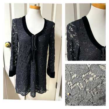 Ralph Lauren Lace Velvet Studded Dress Tunic - image 1