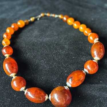 Necklace Antique Natural Baltic Amber Bead Neckla… - image 1