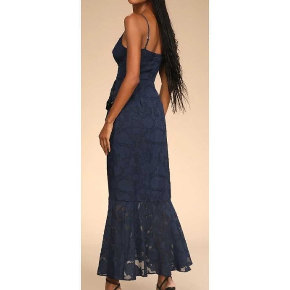 LULU'S SZ L Near Your Heart Navy Blue Burnout Flo… - image 2