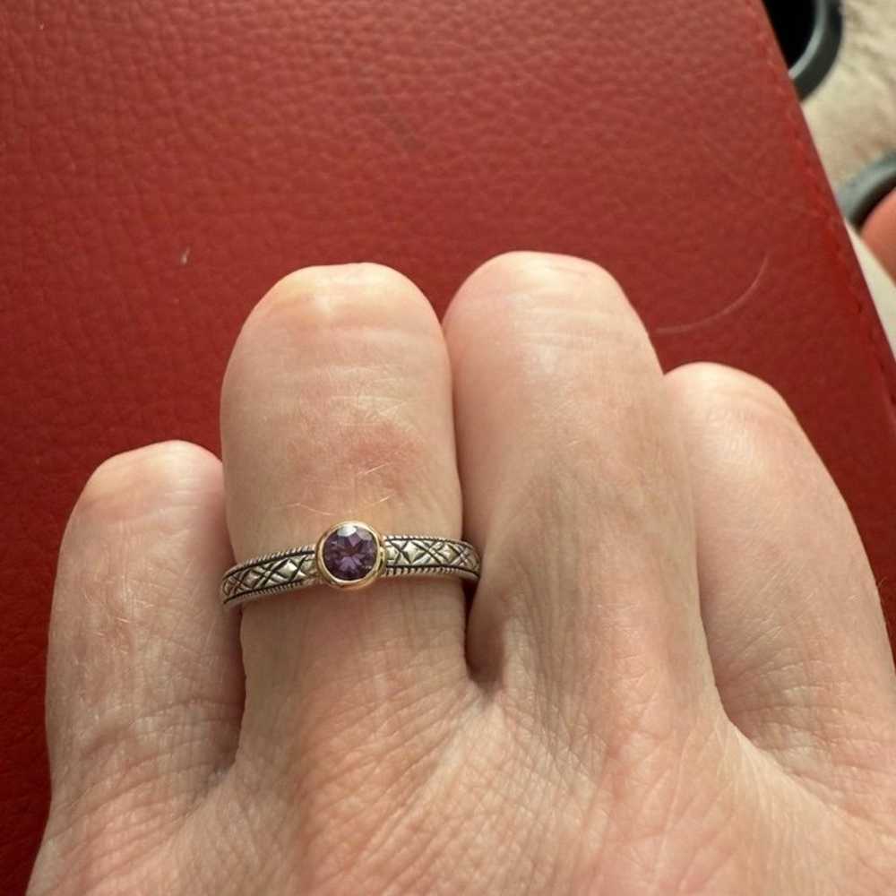 Brand New Never Worn 14kt Gold SS Amethyst Ring. … - image 4