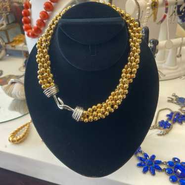 GIVENCHY REAL GOLD BEADED NECKLACE with coast jew… - image 1