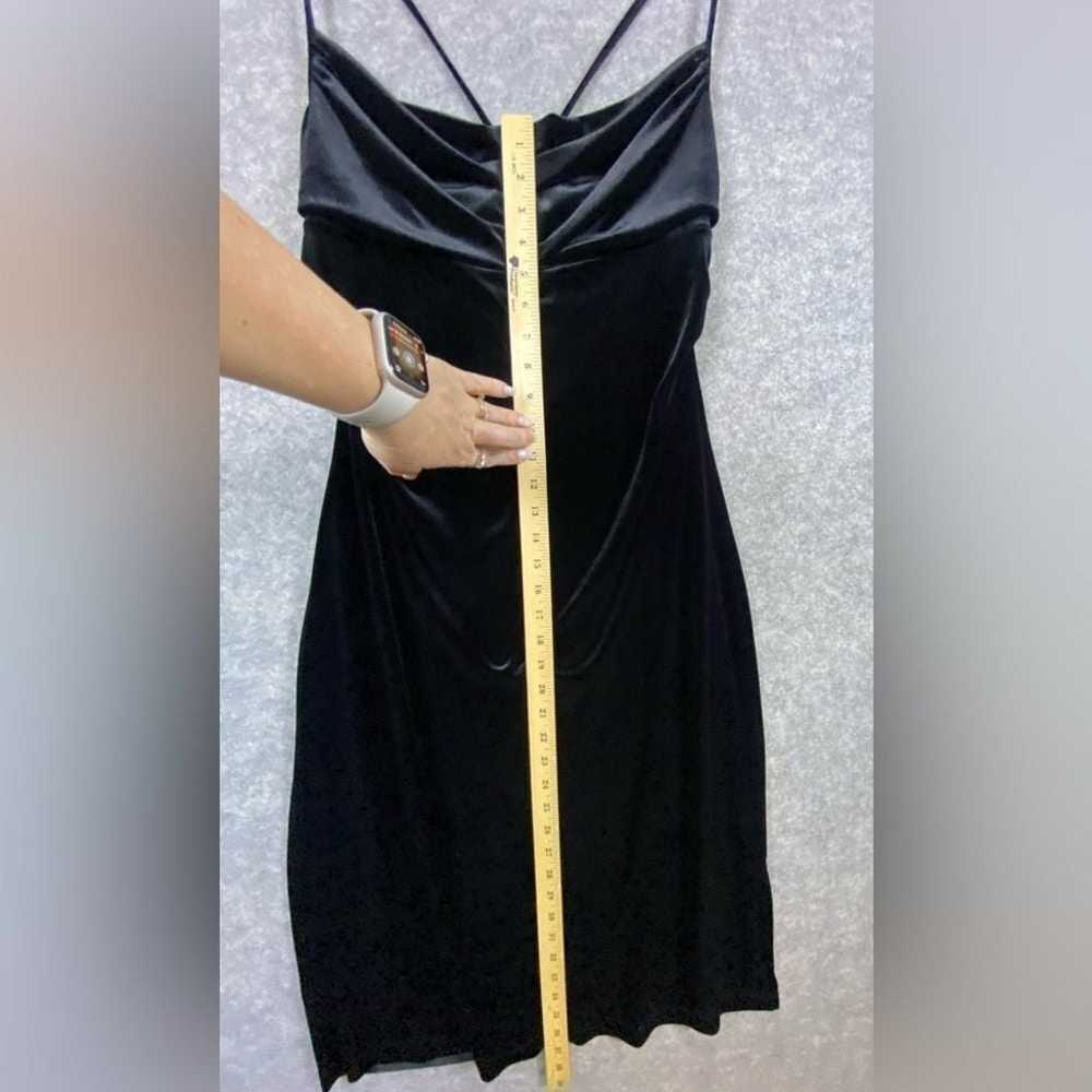 BCBGMaxazria Velvet Dress Sz L Black LBD Spaghett… - image 11